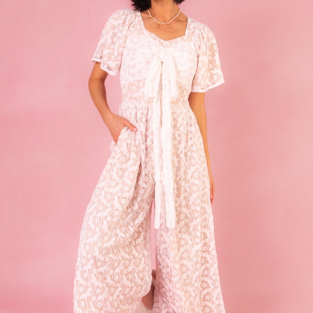 Ivy City Cream Lace Jumpsuit